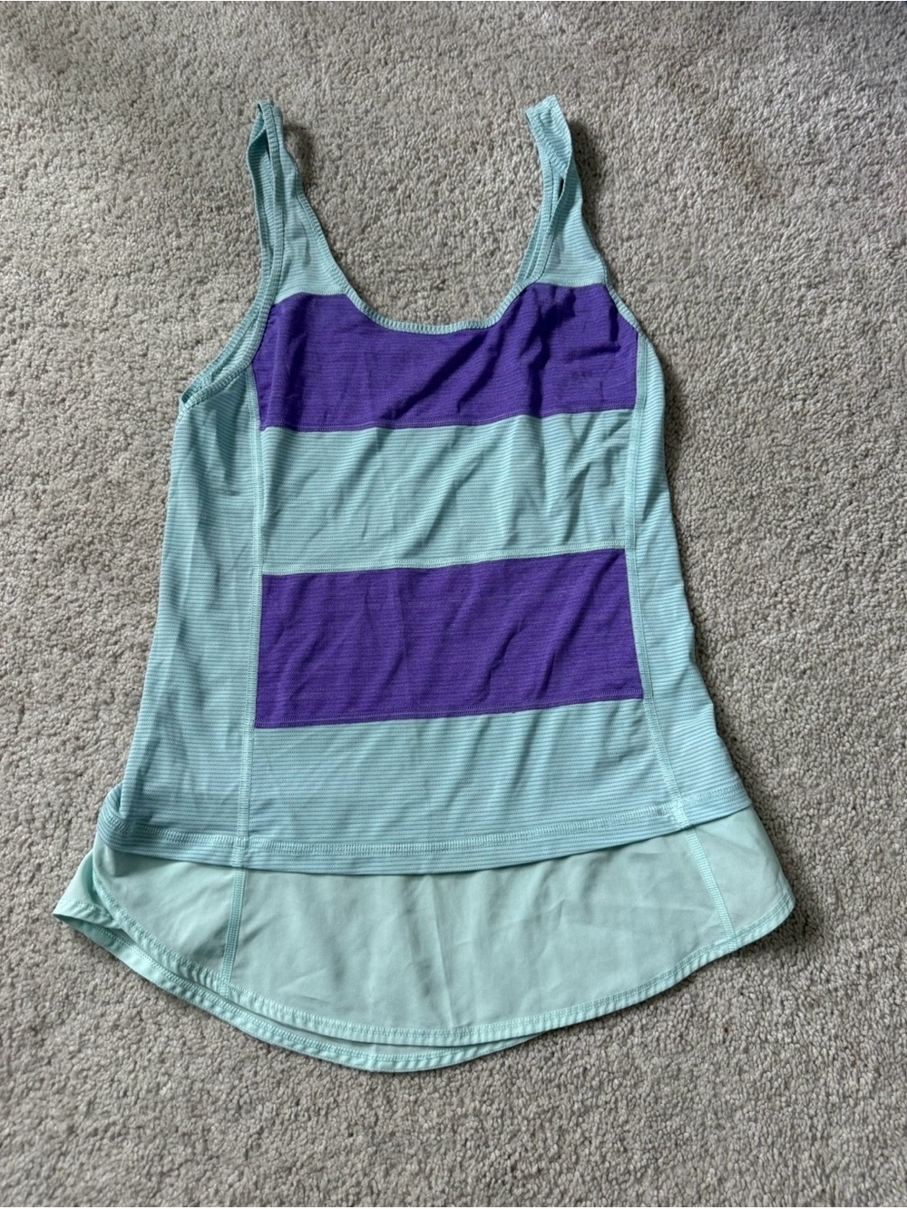 Lululemon Run Mod Moves Singlet Aquamarine Power Purple Active Tank Top Size 4